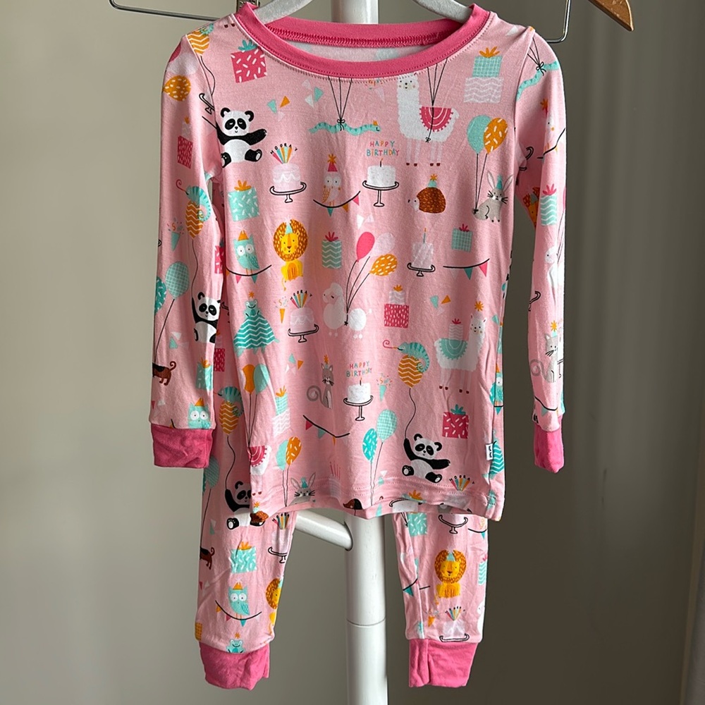 Little Sleepies Pink Party Animals Birthday Pajamas 2T